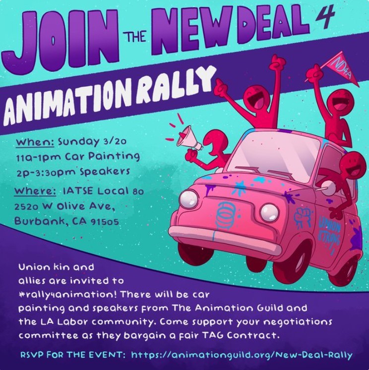 Notice of rally for animation writers