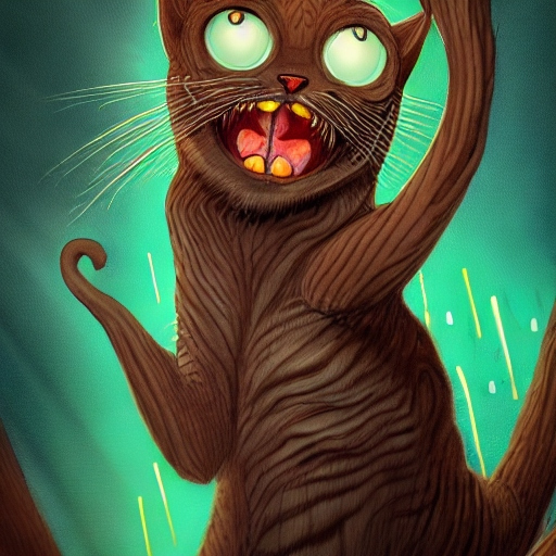 AI generated image of a cat singing